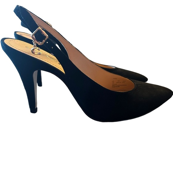 Coach Sutton Suede Slingback Pointed Toe Pumps Classic Timeless Minimalist NEW 8 - Picture 2 of 10